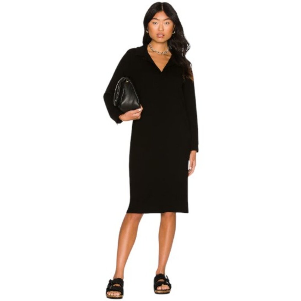 Weekend Stories black Lauren collared midi dress size S